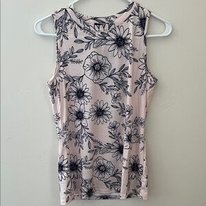 Sleeveless Pink Floral Tank Top